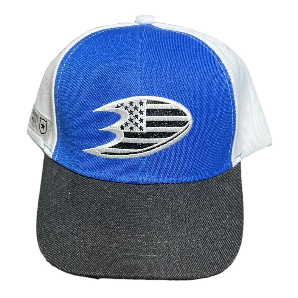 Anaheim Ducks American Flag Heroes Night Blue/White 2019-20 Adjustable Cap Hat